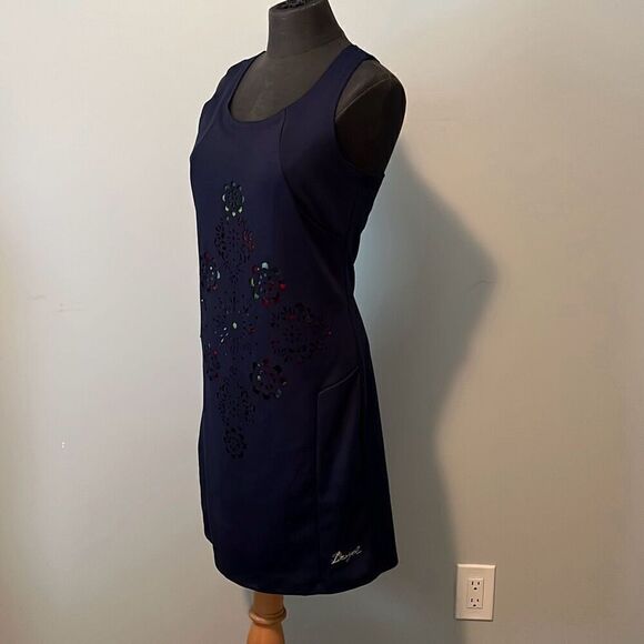 NWT Desigual Šaty Women's Navy Cut-Out Sleeveless Racerback Mini Dress - Picture 4 of 8